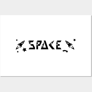 Space - lettering with rockets Posters and Art